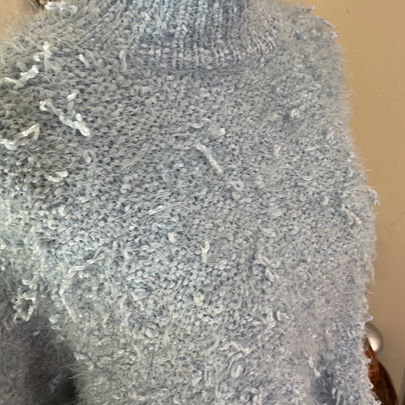 Altar’d State Powder Blue Eyelash Turtleneck Knit Sweater/ Size XS/S - Picture 3 of 6
